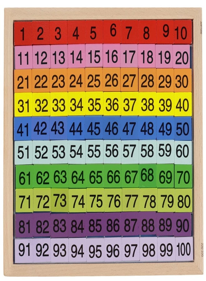 Umbresen Wooden Hundred Board Toy, Montessori 1-100 Consecutive Numbers Preschool Learning Toys Gift for Kids with Storage Bag (Hundred Board) - Image 1